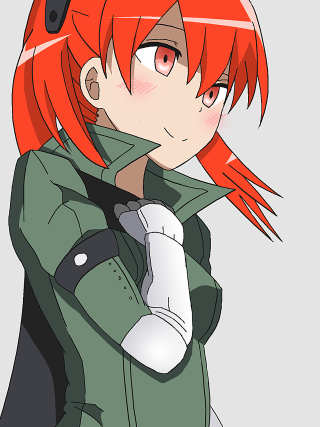Anime girl red hair green 5 - a phone free wallpaper