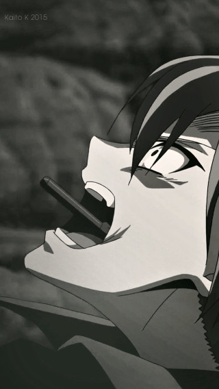 Cartoon character gun mouth mountain - a sky in the background free wallpaper