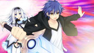 Anime characters sword pointing hands - their hands in free wallpaper