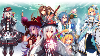 Anime characters blue sky clouds 23 - key art free wallpaper for desktop