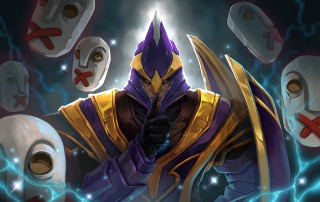 Mysterious purplemask yellowcape rednose glow - a yellow mask free wallpaper