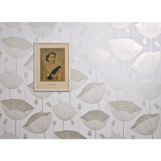 Woman hanging wall flowers background - free retro wallpaper for tablet