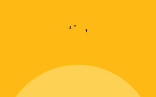 Yellow sky birds flying minimalist - alexander calder free wallpaper