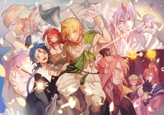 Anime characters group arms around 13 - final fantasy free wallpaper