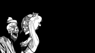 Black white drawing man woman 2 - lineart free wallpaper for desktop