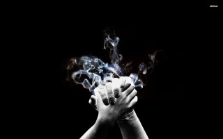 Hands holding smoke black background - david begbie free wallpaper