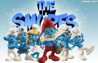Smurfs group foreground background together - the foreground free wallpaper