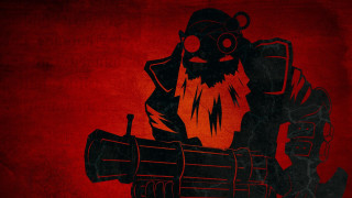 Red background man gun oil - dada free wallpaper for desktop