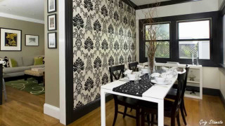Dining room black white wallpaper - room table free wallpaper