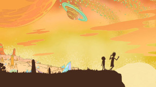 Cartoon man woman kite sky - beautiful scene free wallpaper