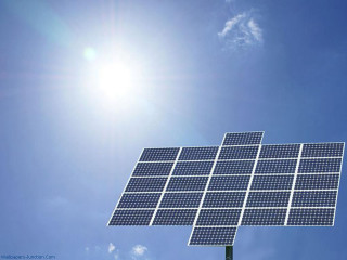 Solar panel sky sun blue - the sun shining behind free wallpaper