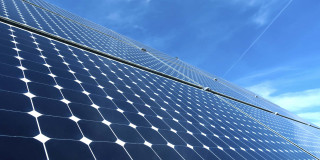 Solar panel blue sky white - solar free wallpaper