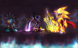 Animated characters stage dark background - animated character free wallpaper