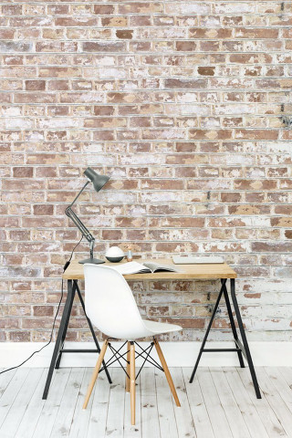Desk lamp book brick wall - a desk free wallpaper for mobile