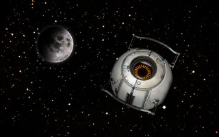 Space station half moon stars - a half moon in the background free wallpaper