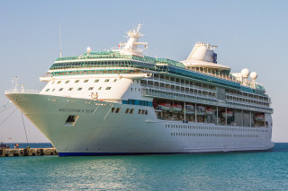 Cruise ship dock water people - art green free wallpaper