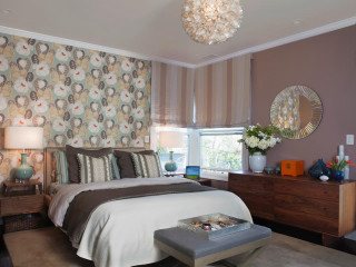 Bedroom with bed interior design 6 - dresser free wallpaper
