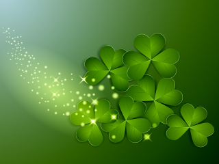 Green background clovers star middle - a green background free wallpaper