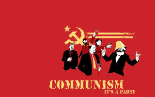 Communist party hammer sickle red - red background free wallpaper