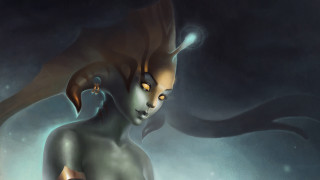 Woman cat portrait glowing fantasy - her shoulder and a cat free wallpaper for desktop