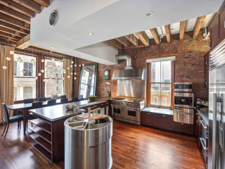 Kitchen large island stove sink - open ceiling free wallpaper for desktop