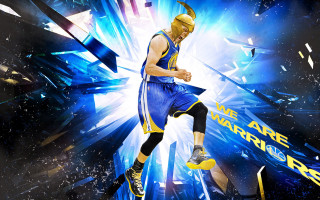 Basketball player blue uniform air - his hand and a basketball free wallpaper