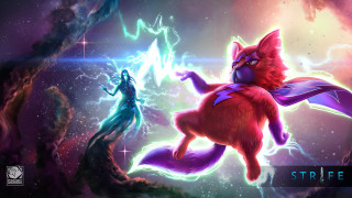 Cat flying lightning blue purple - lightening free wallpaper for desktop