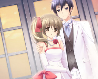 Man woman white red posing - posing free wallpaper