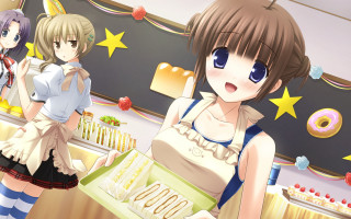 Anime girls room donuts blackboard - free happy birthday wallpaper for desktop