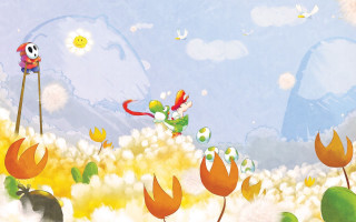 Cartoon character flying field flowers - a field of flowers and grass free wallpaper
