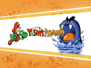 Cartoon character water fish mario - back side free wallpaper
