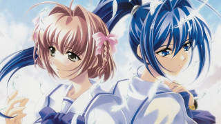 Anime girls blue hair white 4 - shirt free wallpaper