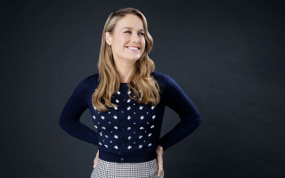 Woman smiling blonde hands on - adorable free wallpaper