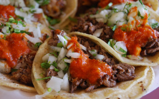 Tacos meat sauce onions fork - professional free wallpaper