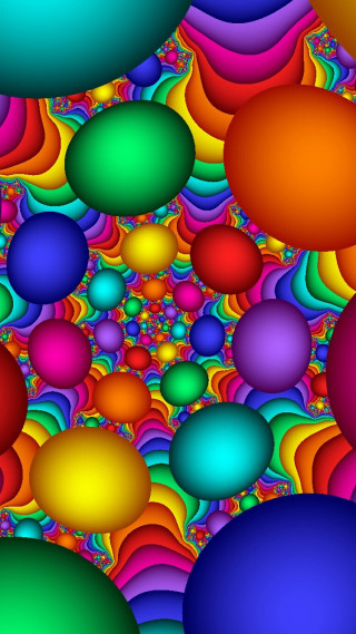 Colorful background balls different colors - psychedelic free wallpaper for mobile