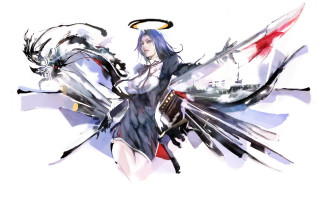 Woman sword demon back adventure - free bird wallpaper for desktop