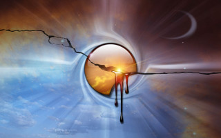 Sun dripping liquid sky background - liquid free wallpaper