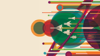 Colorful poster plane circle flying - buckminster fuller free wallpaper