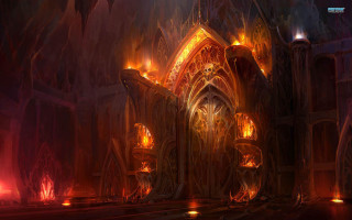 Fantasy glowing door dark cave - a fantasy scene free wallpaper