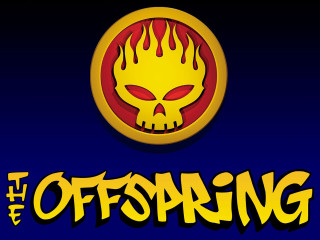 Yellow red logo skull offspring - punk free wallpaper