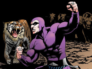 Man purple holding tiger background 2 - brian bolland free wallpaper