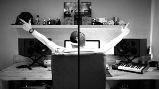 Man sitting chair arms up - the air in front free wallpaper