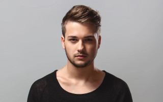 Bearded man black shirt gray - cubofuturism free wallpaper