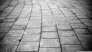 Brick sidewalk person walking monochrome - the sidewalk free wallpaper