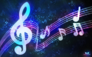 Musical note treble moon night - funk art free wallpaper
