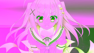 Anime girl pink hair bow 3 - a pink ribbon free wallpaper for desktop