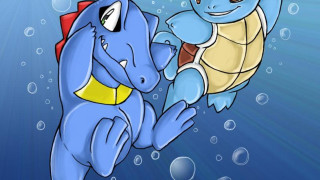 Turtle cartoon swimming ocean bubbles - pokemon free wallpaper