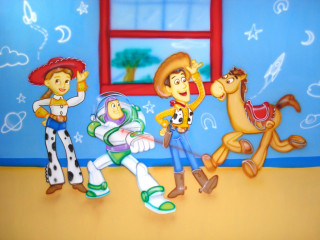 Toy story characters room window - disney free wallpaper for desktop