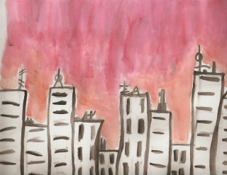 City pink sky red sky - clyfford still free wallpaper for desktop