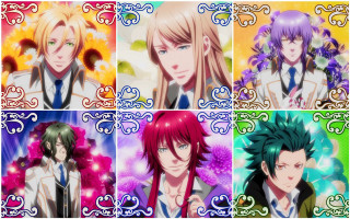 Anime characters colored hair styles - a mosaic free wallpaper for desktop